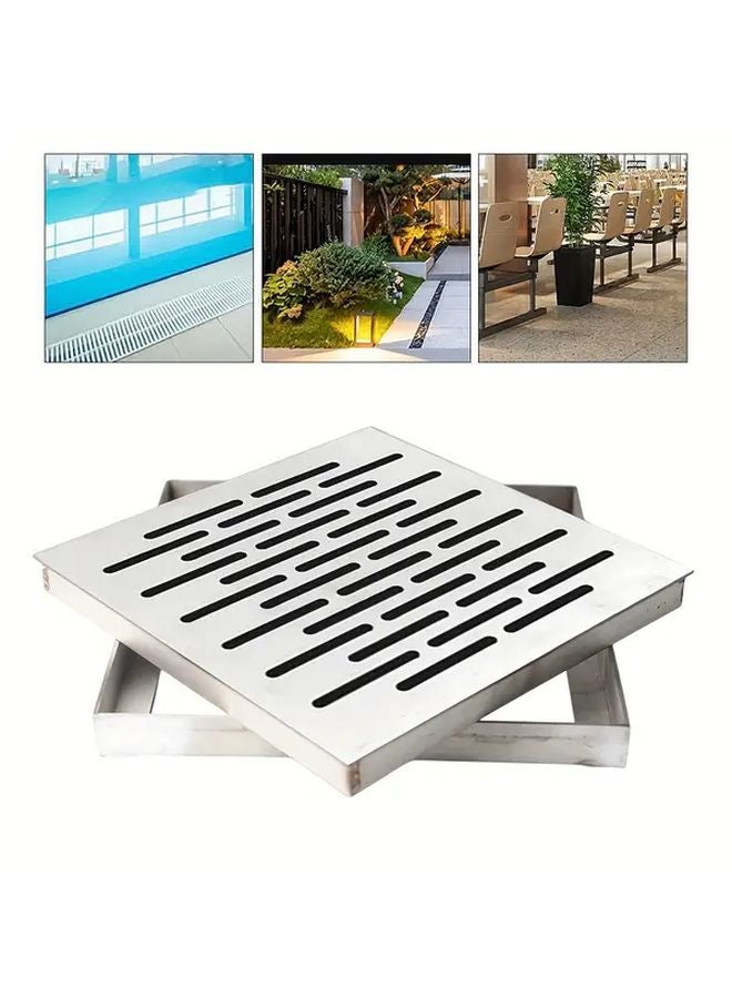 Stainless Steel Invisible Manhole Cover Grate 150x150x20mm Non Slip Drainage Cover Rust Resistant - Image 1